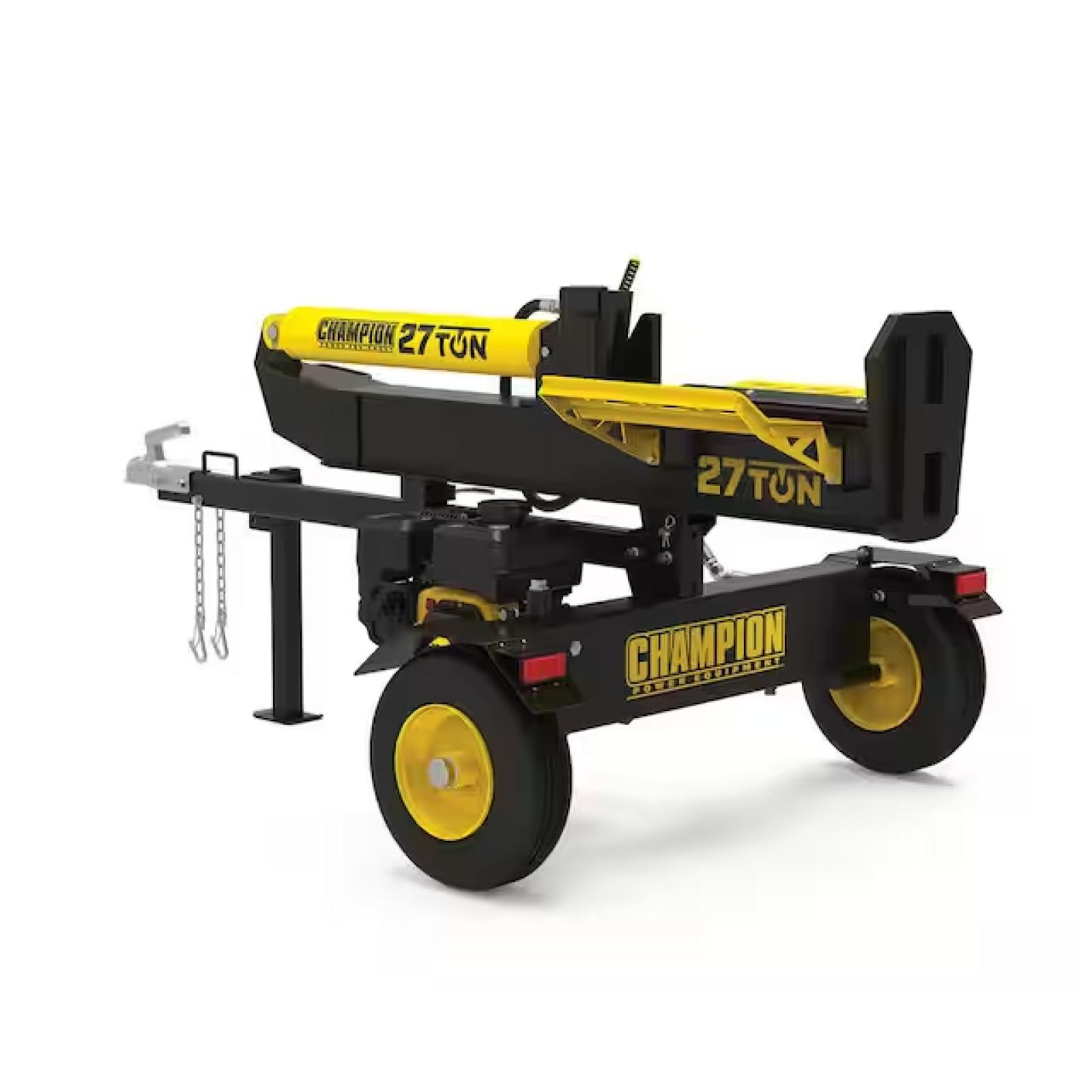 DALLAS LOCATION - 27 Ton 224 cc Gas Powered Hydraulic Wood Log Splitter w/Vertical/Horizontal Operation and Auto Return-with Hydraulic Oil