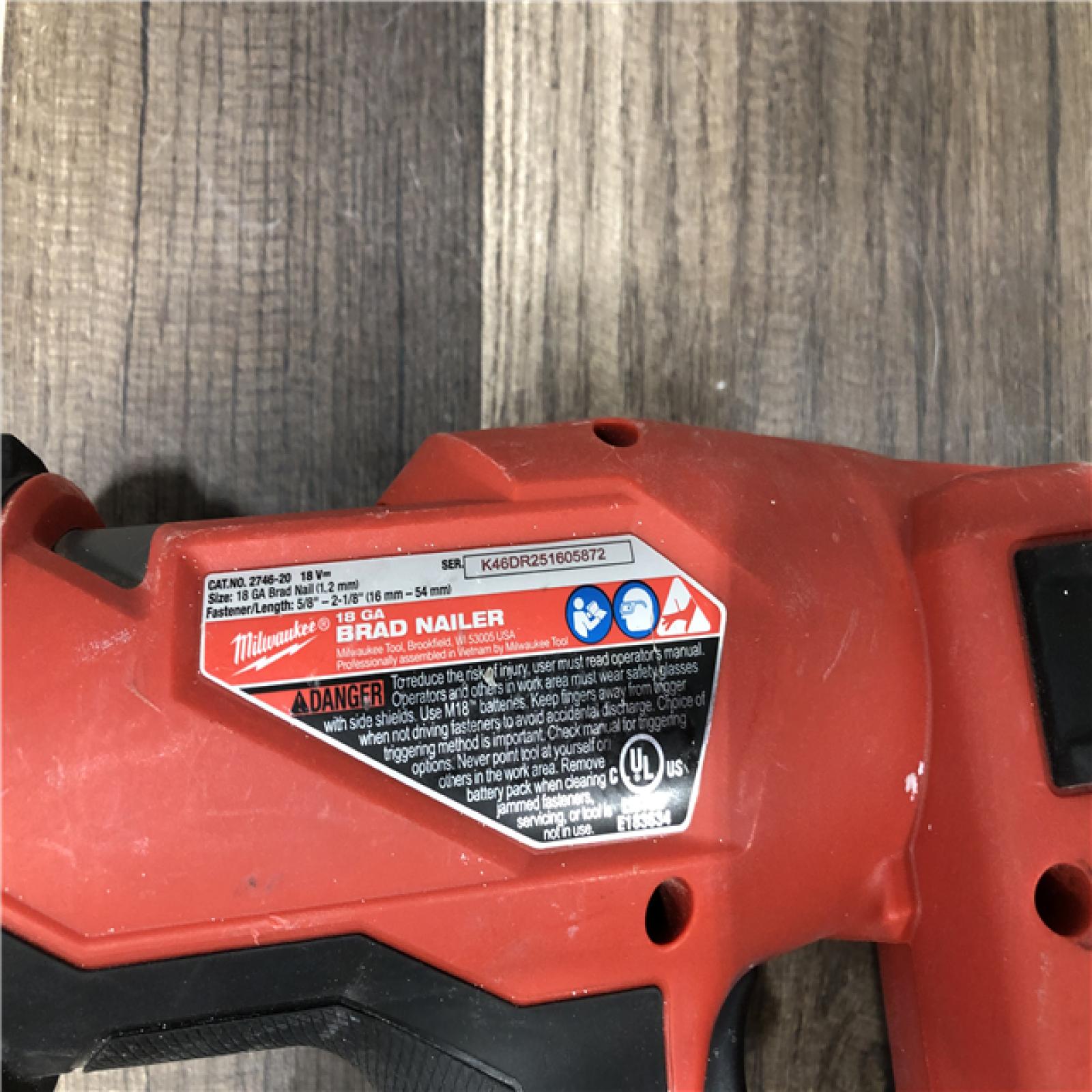 AS-IS Milwaukee FUEL 18-Volt Lithium-Ion Brushless Cordless Gen II 18-Gauge Brad Nailer (Tool-Only)