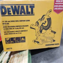 NEW- DEWALT 15 Amp Corded 12 in. Double Bevel Sliding Compound Miter Saw  Blade Wrench and Material Clamp