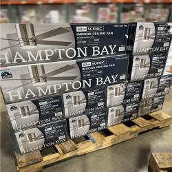 DALLAS LOCATION - Hampton Bay Scenic 52 in. Integrated LED Indoor Brushed Nickel Hugger Ceiling Fan- (14 UNITS)