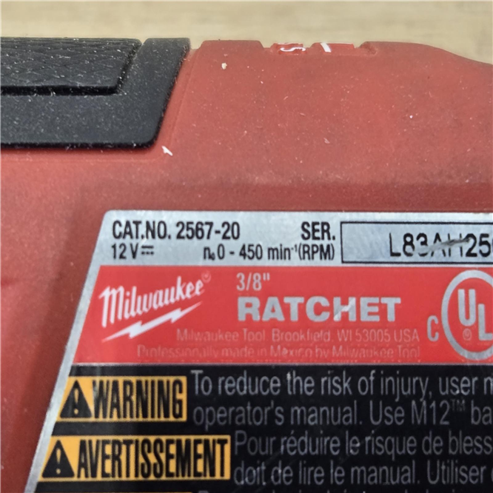 AS-IS Milwaukee FUEL 12V Cordless High Speed 3/8 in. Ratchet (Tool-Only)