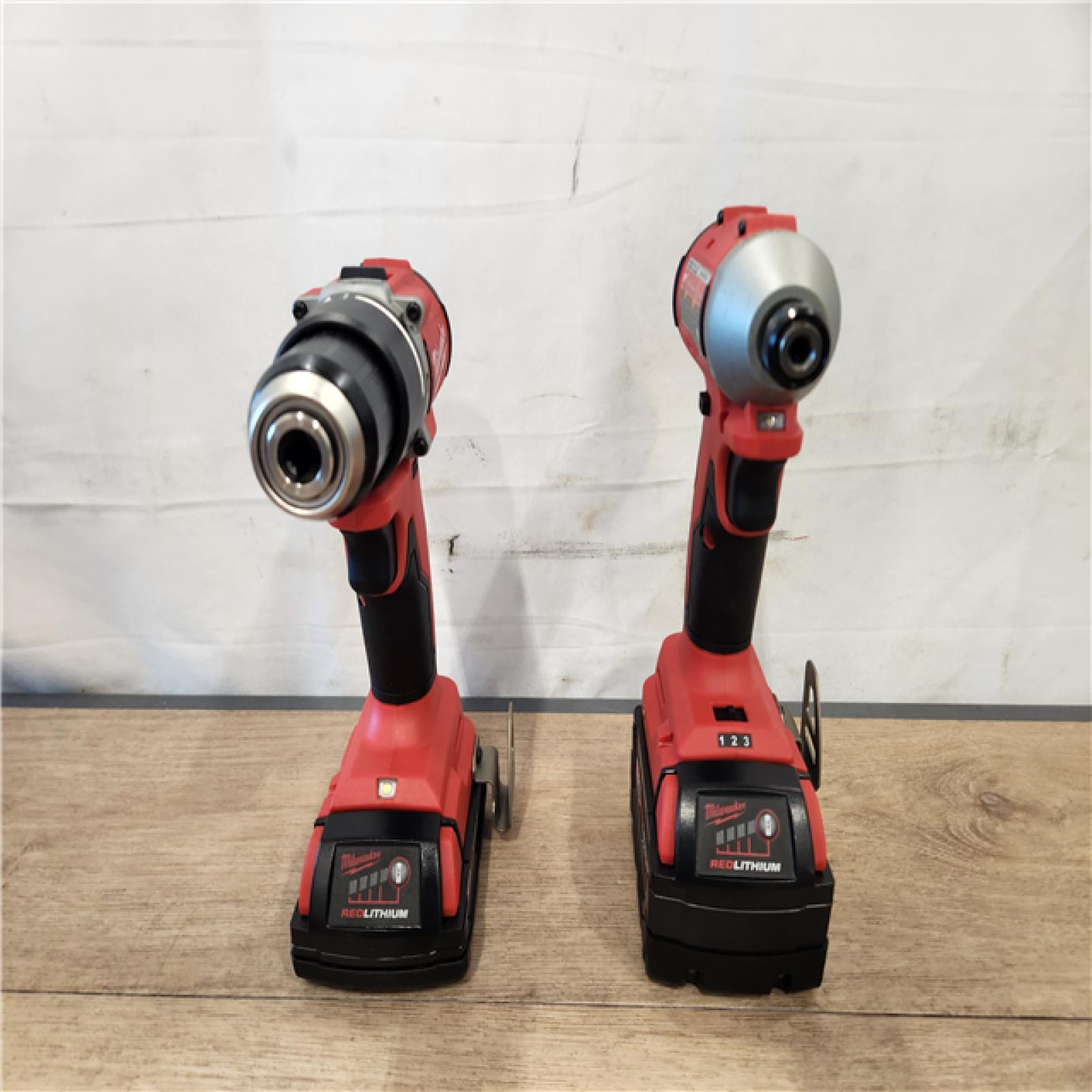 AS-IS- Milwaukee 18-Volt Lithium-Ion Brushless Cordless Compact Hammer Drill/Impact Combo Kit
