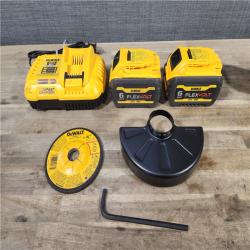 HOUSTON LOCATION - AS-IS DeWalt Flexvolt 60V Max Cordless Grinder  4.5 in; 6 in  Kit  W/ (2) BATTERY & CHARGER (DCG418X2)