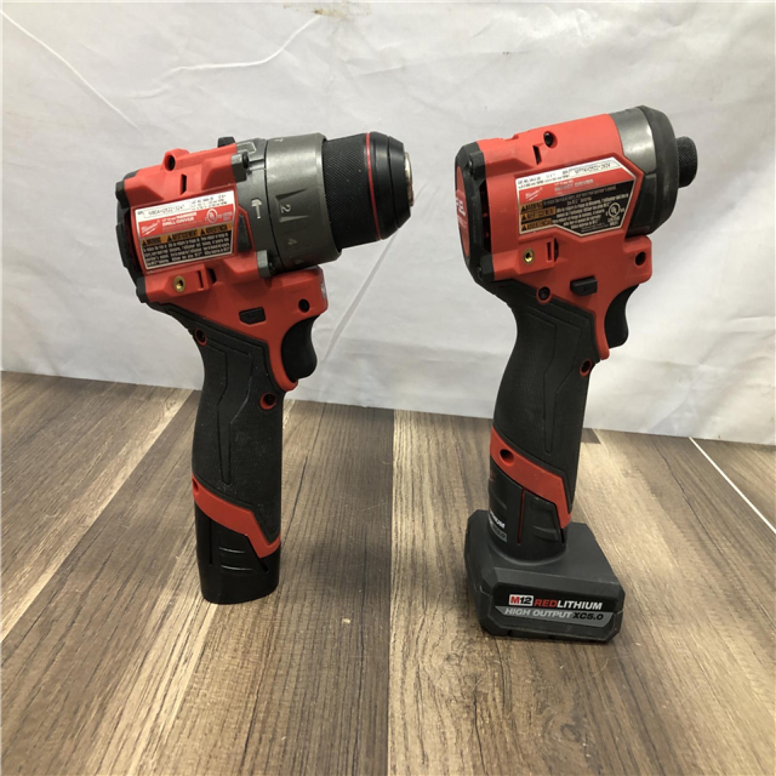 AS-IS Milwaukee FUEL 12-Volt Lithium-Ion Brushless Cordless Hammer Drill and Impact Driver Combo Kit