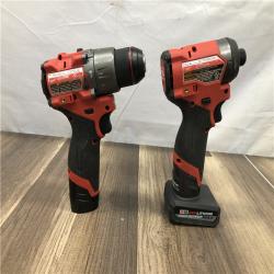 AS-IS Milwaukee FUEL 12-Volt Lithium-Ion Brushless Cordless Hammer Drill and Impact Driver Combo Kit