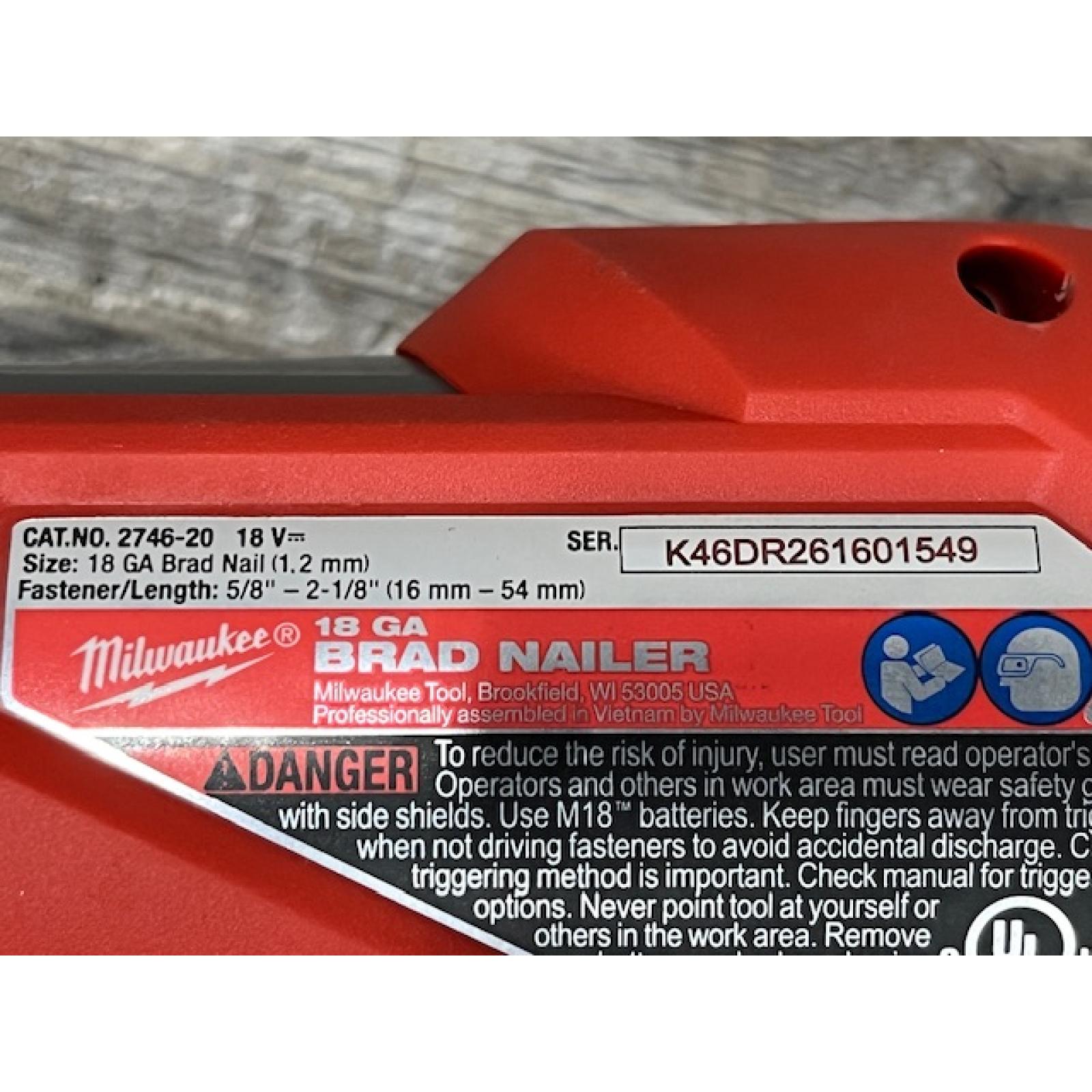 AS-IS Milwaukee FUEL 18-Volt Lithium-Ion Brushless Cordless Gen II 18-Gauge Brad Nailer (Tool-Only)