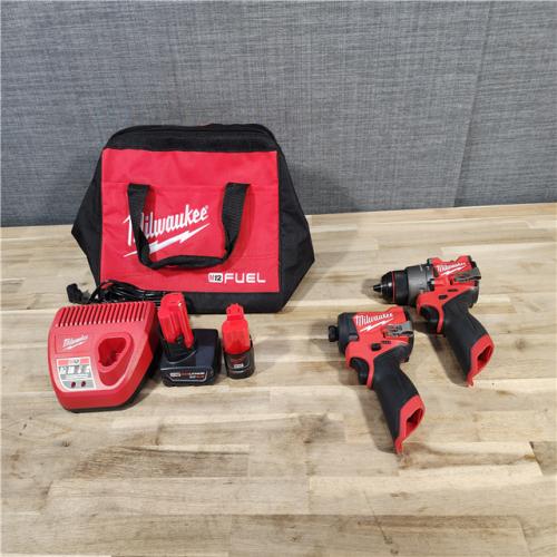 HOUSTON LOCATION - AS-IS (APPEARS LIKE NEW) Milwaukee 3497-22 12V Brushless Hammer Drill and Impact Driver Combo Kit