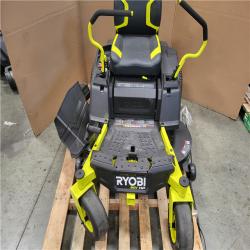 CALIFORNIA AS-IS RYOBI ZE3 80V HP BRUSHLESS BATTERY CORDLESS ELECTRIC 42 IN. ZERO TURN RIDING LAWN MOWER W TRAILER ATTACHMENT AND BAGGER