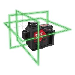 AS-IS Milwaukee-3632-21 M12 Green Beam Laser 360Â° 3-Plane Kit