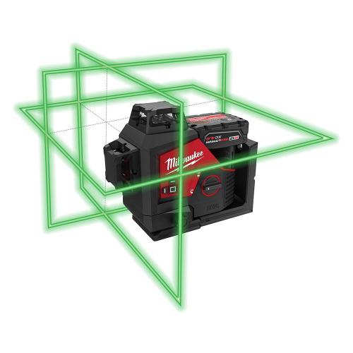 AS-IS Milwaukee-3632-21 M12 Green Beam Laser 360Â° 3-Plane Kit