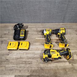 HOUSTON LOCATION - AS-IS DEWALT 3 TOOL COMBO KIT W/ (2) BATTERY & CHARGER