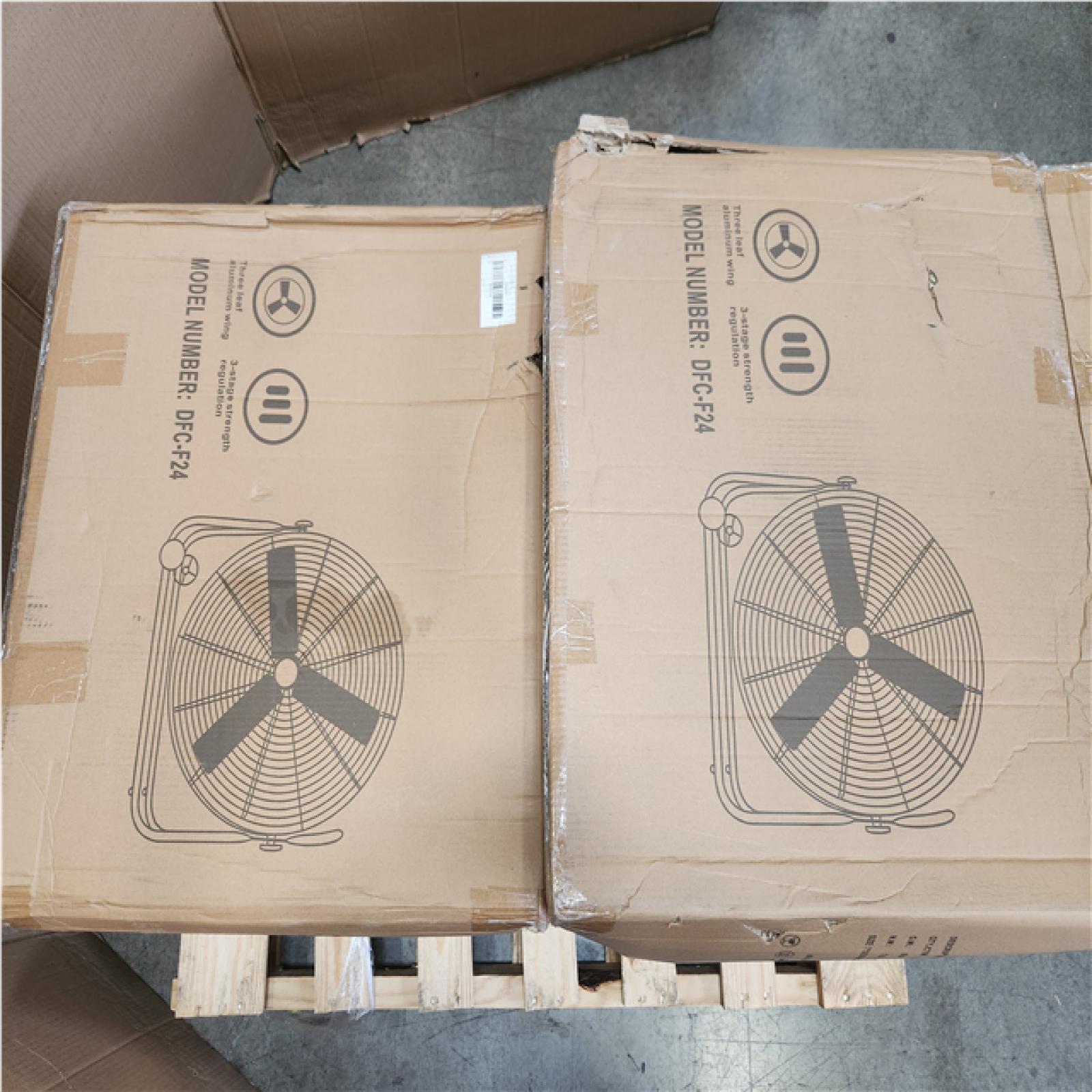 Phoenix NEW TMWINGS 24 in. 3-Speed Drum Fan in Black with 7000 CFM Industrial Fan and 360° Adjustable Tilt Pallet of 5