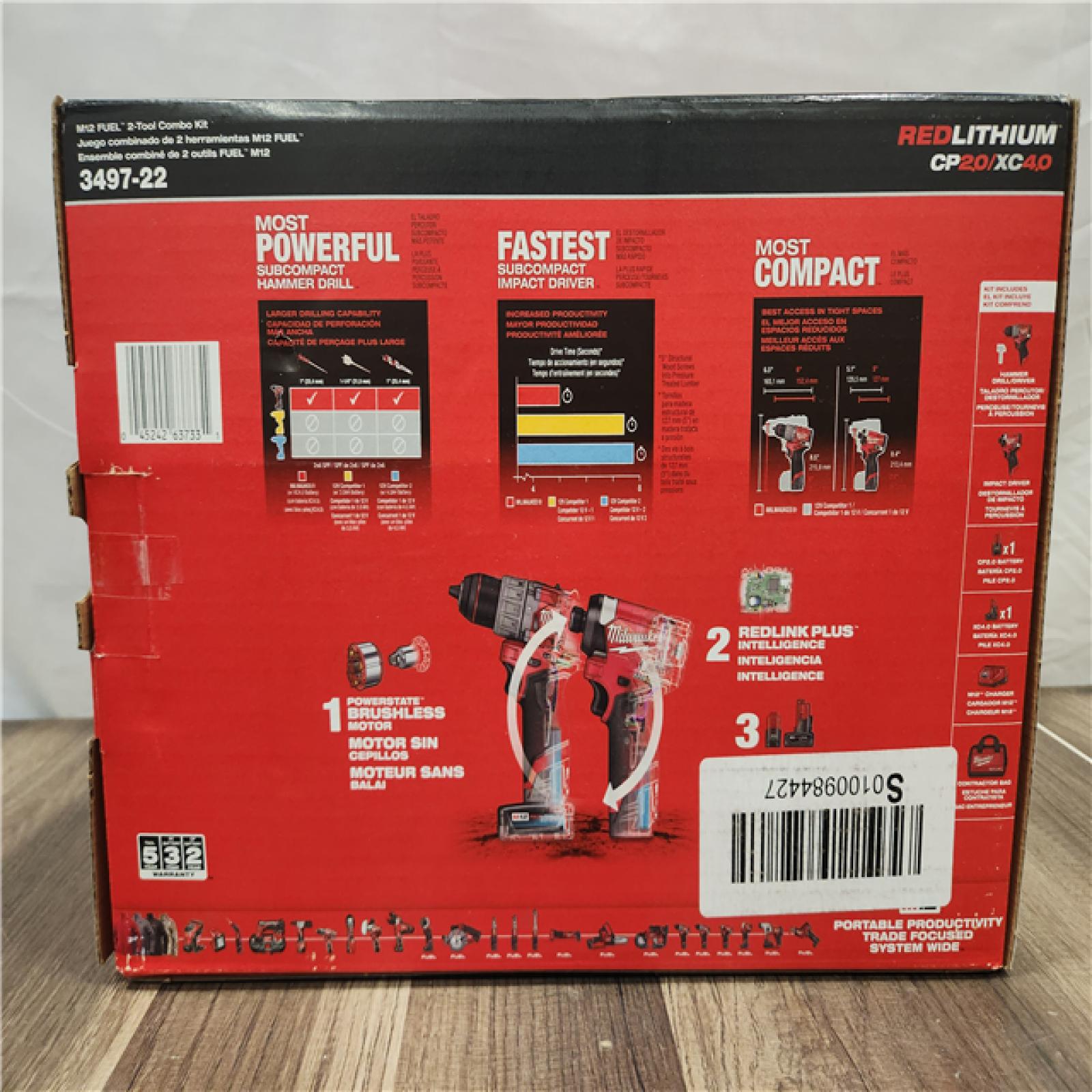 NEW- Milwaukee 12V Brushless Hammer Drill and Impact Driver Combo Kit