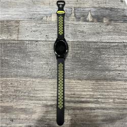 AS-IS Samsung Galaxy Watch 4 Black Silicone Sport Band Black/Chartreuse
