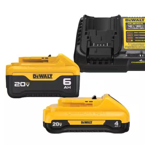 LIKE NEW! DEWALT 20V MAX Lithium-Ion 6.0Ah and 4.0Ah Battery and Charger Starter Kit