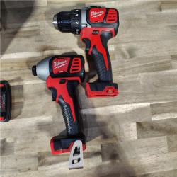 HOUSTON LOCATION - AS-IS Milwaukee M18 18V Cordless Brushed 2 Tool Drill/Driver and Impact Driver Kit