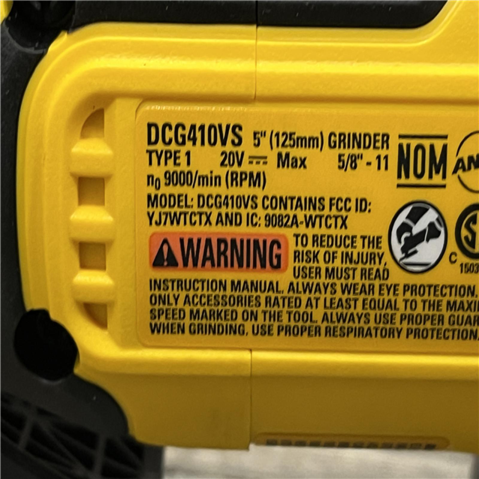 AS-IS DEWALT 20V XR Cordless 4-1/2. in. to 5 in. Variable Speed Angle Grinder (Tool Only)
