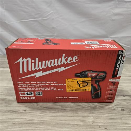 NEW! - Milwaukee 2401-22 - M12 12V Cordless Screwdriver Kit