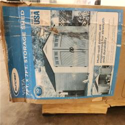 Phoenix NEW Suncast Vista 7 ft. W x 7 ft. D Plastic Resin Storage Shed with Floor (50 sq. ft.) in Colonnade (Beige)