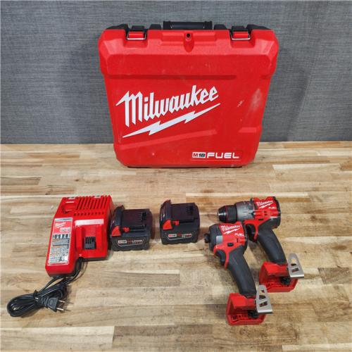 HOUSTON LOCATION - AS - IS Milwaukee FUEL 18V Lithium-Ion Brushless Cordless Hammer Drill and Impact Driver Combo Kit