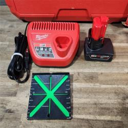 HOUSTON LOCATION - AS-IS Milwaukee-3632-21 M12 Green Beam Laser 360° 3-Plane Kit