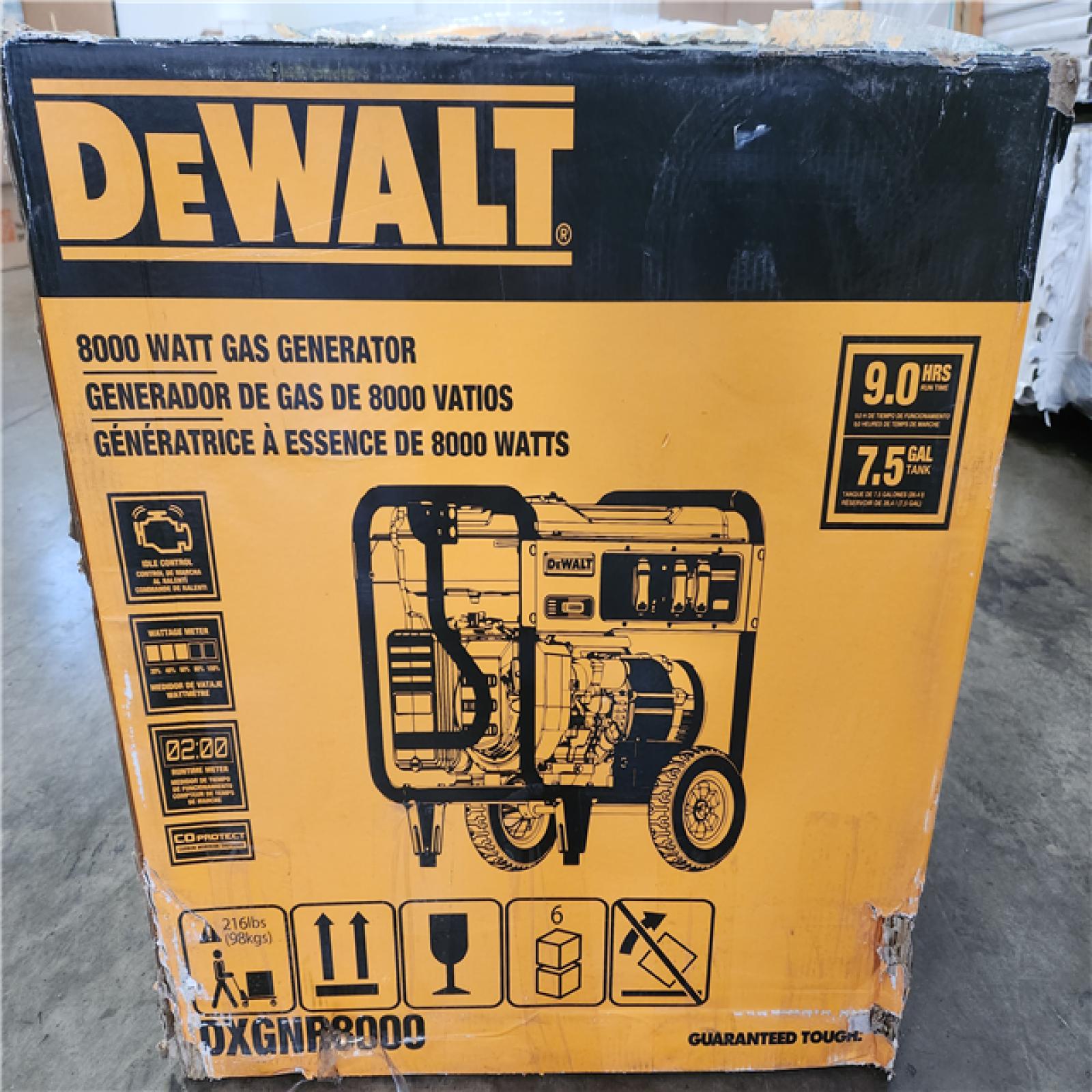 Phoenix NEW DEWALT 10000 / 8000-Watt Electric Start Gas Powered Portable Generator with Idle Control  GFCI Outlets and CO Protect-DXGNR8000