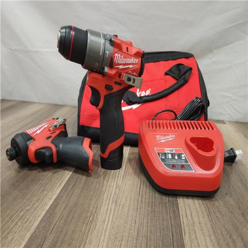 AS-IS - Milwaukee 12V Brushless Hammer Drill and Impact Driver Combo Kit