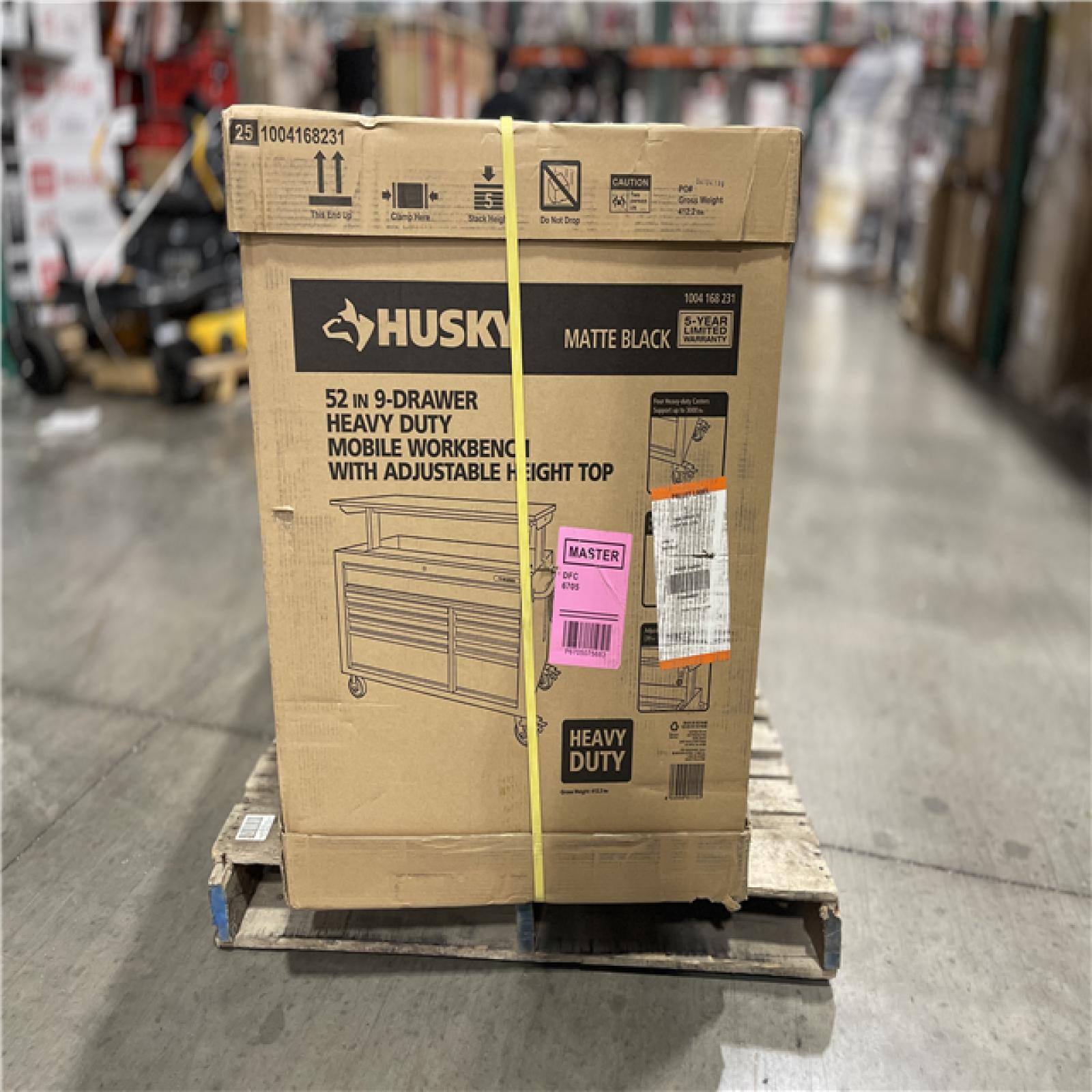 DALLAS LOCATION- Husky 52 in. W x 25 in. D Heavy Duty 9-Drawer Mobile Workbench