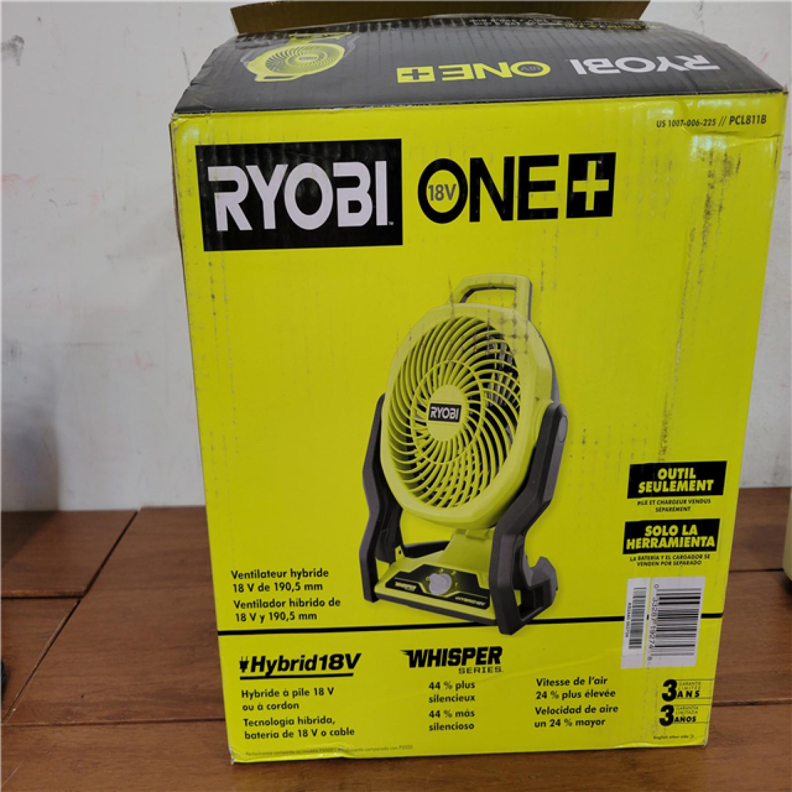 California NEW Ryobi One+ 18V Hybrid 7.5 Fan (Tool Only)