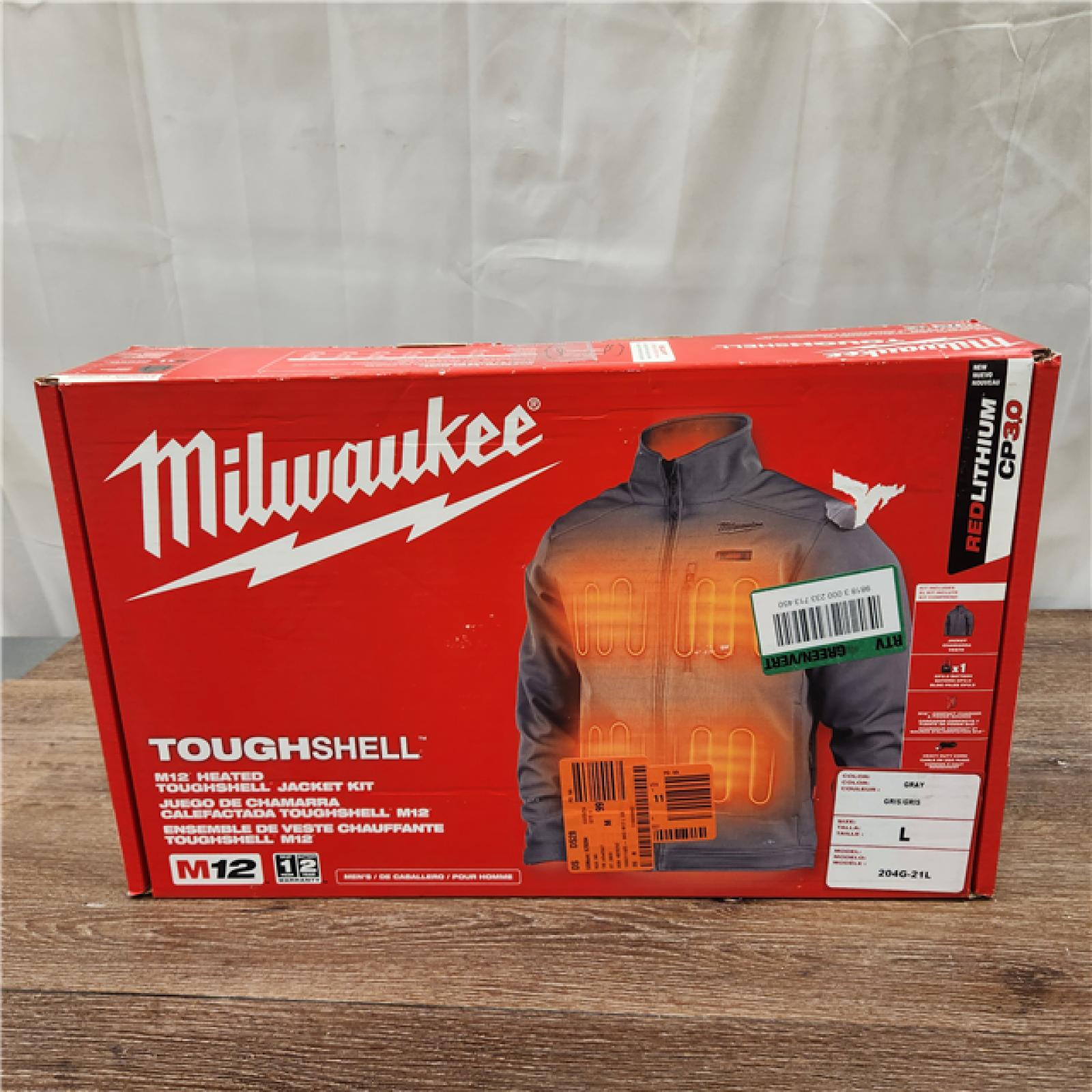 NEW! Milwaukee 204G-21L M12 Heated Toughshell Jacket Kit, Gray, Large
