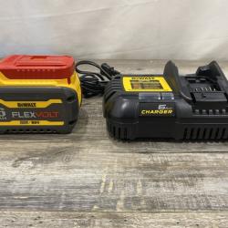 AS-IS DEWALT FLEXVOLT 20V/60V MAX Lithium-Ion 6.0Ah Battery Pack with 6 Amp Output Charger