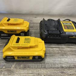 AS-IS DEWALT 20V MAX Lithium-Ion Battery Kit with 5.0Ah and 2.0Ah Battery and Charger
