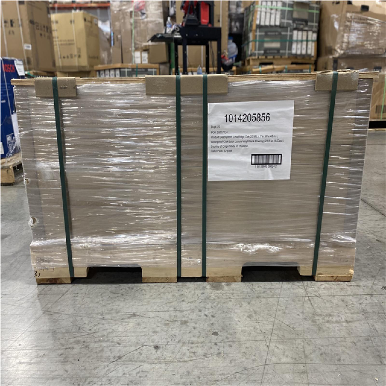 DALLAS LOCATION- Home Decorators Collection Lina Ridge Oak 20 MIL x 7in. W x 48in. L Vinyl Flooring Pallet (32 CASES)