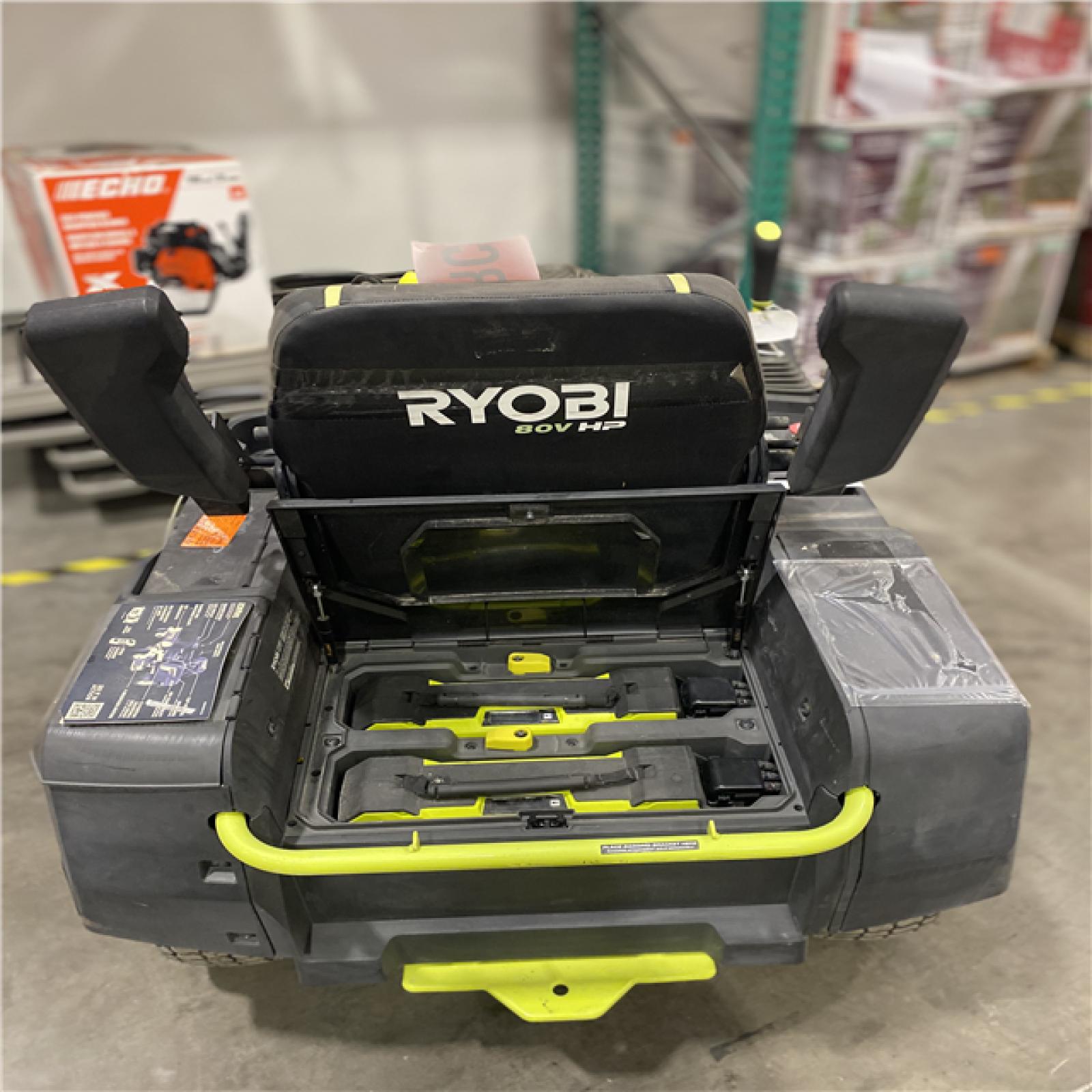 Dallas Location - As-Is RYOBI 80V HP Brushless 30 in. Riding Mower with (2) 80V 10 Ah Batteries and Charger