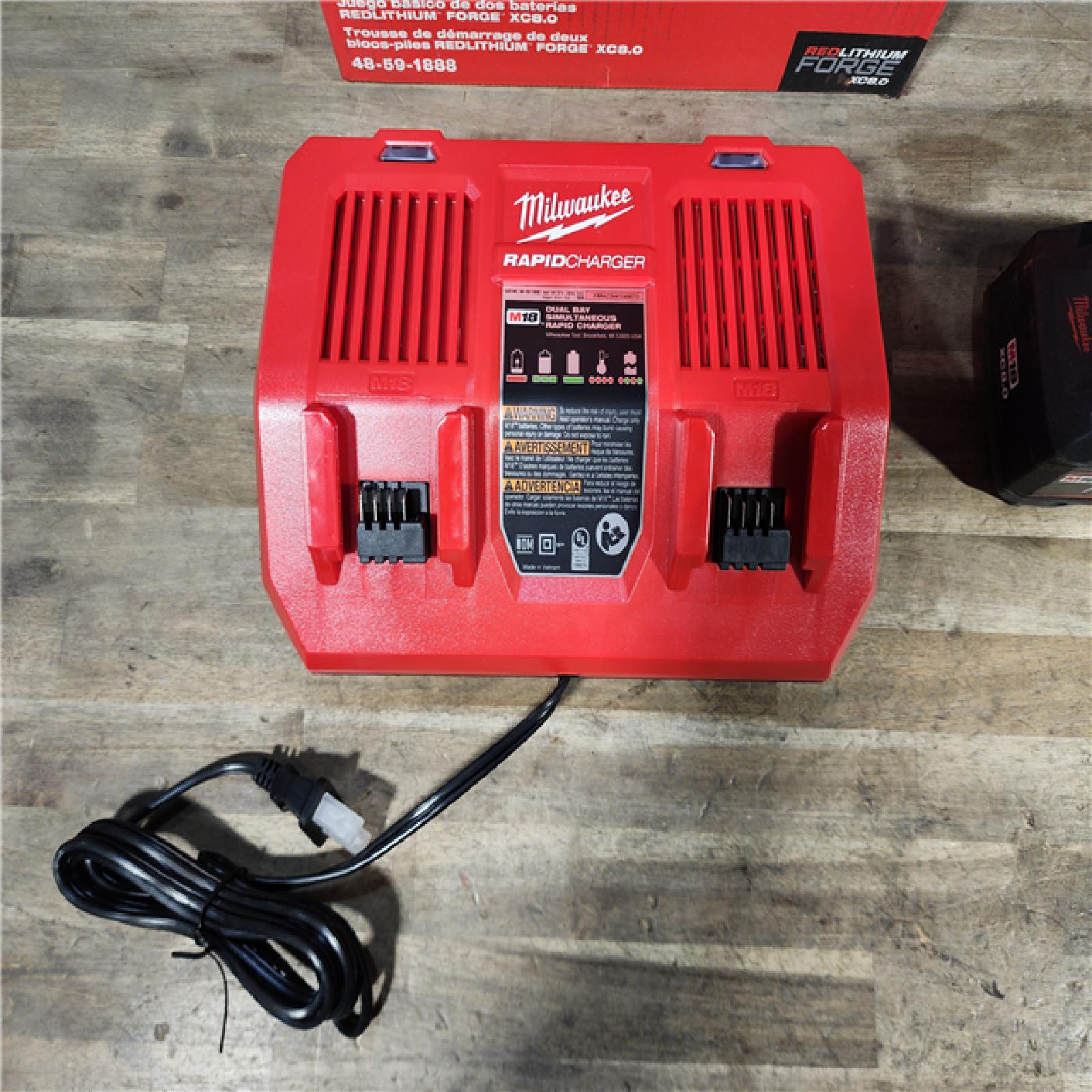 HOUSTON LOCATION - AS-IS M18 18-Volt Lithium-Ion REDLITHIUM FORGE Starter Kit with Two XC 8.0 Ah Battery and Dual Bay Rapid Charger