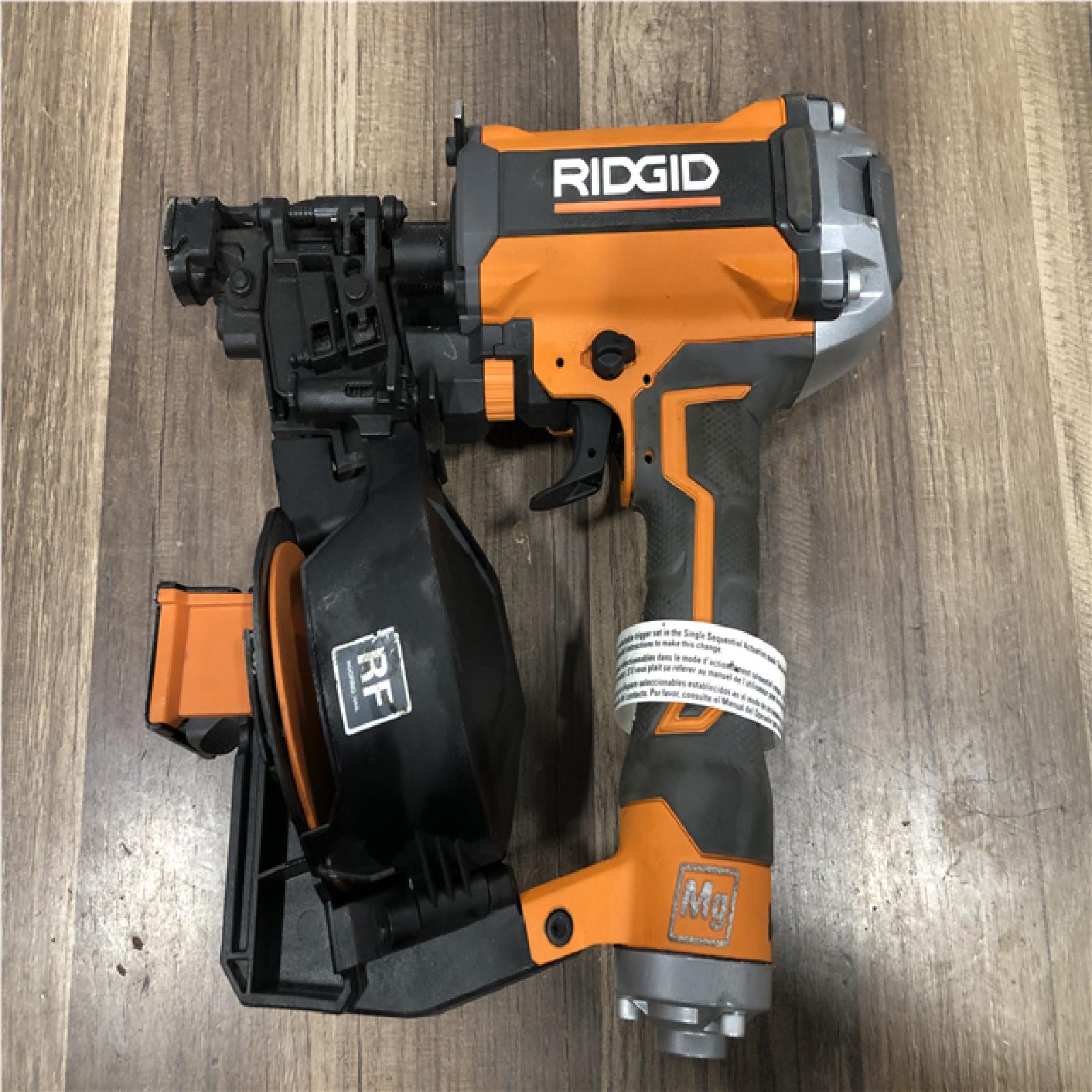 AS-IS RIDGID Pneumatic 15 Deg. 1-3/4 in. Coil Roofing Nailer