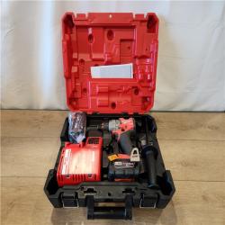 AS-IS- Milwaukee Hammer Drill Driver Kit with Batteries  Charger & Tool Case  Red