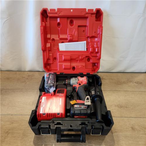 AS-IS- Milwaukee Hammer Drill Driver Kit with Batteries  Charger & Tool Case  Red