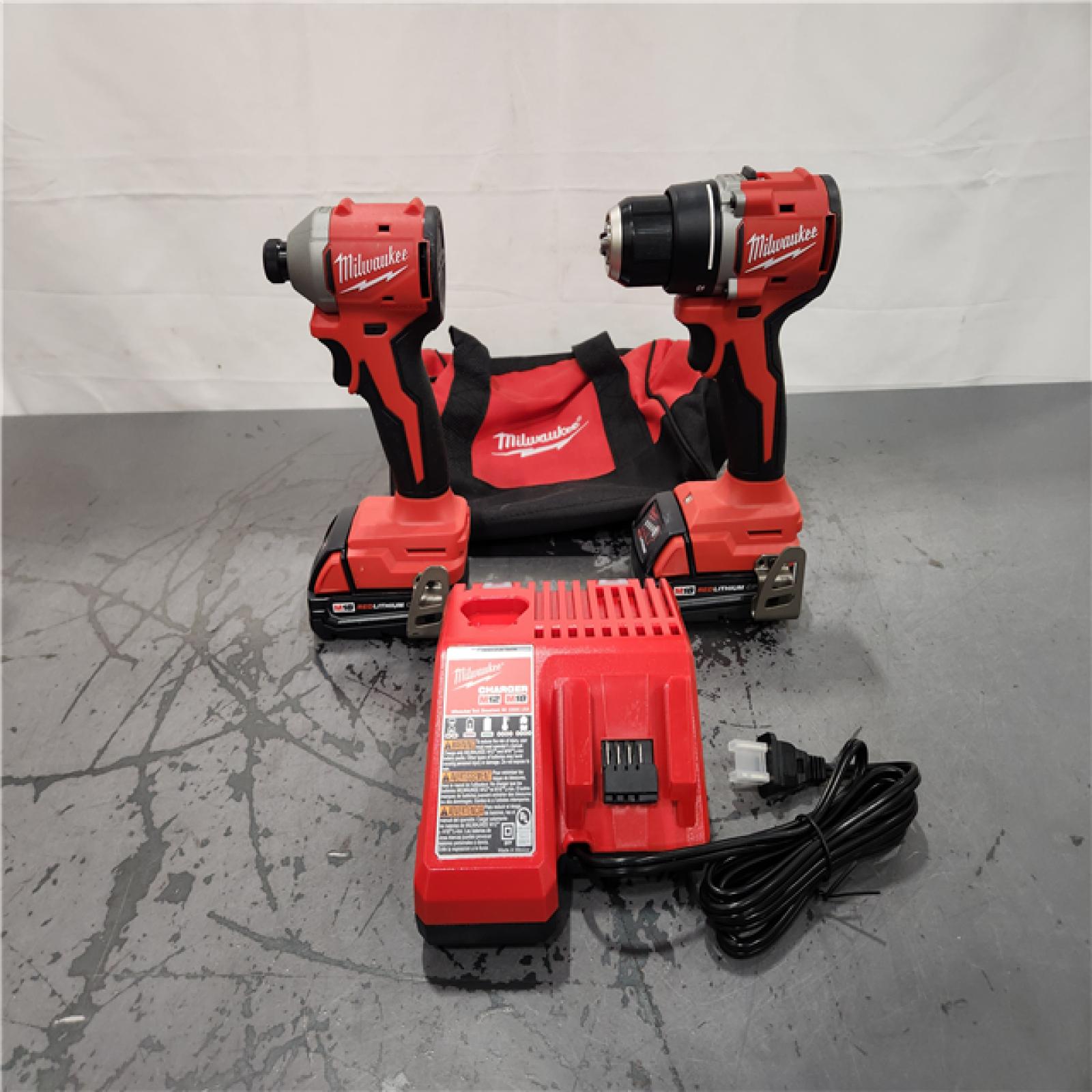 AS-IS- Milwaukee18V Lithium-Ion Brushless Cordless Compact Drill/Impact Combo Kit