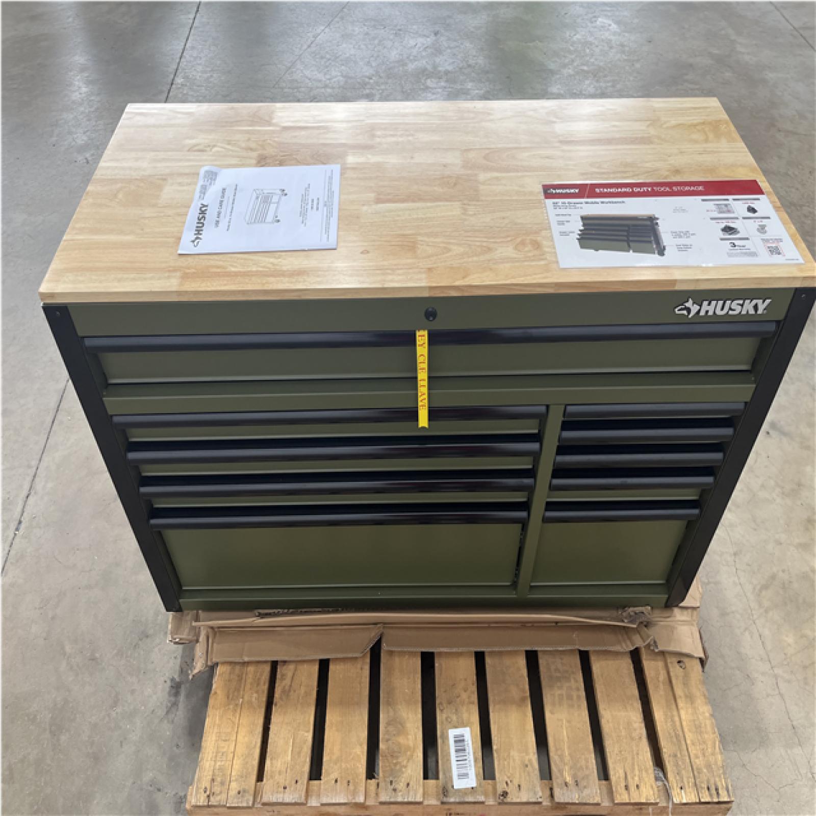 Houston Location - AS-IS home improvement pallet HUSKY 52IN 10 DRAWER MOBILE WORKBENCH