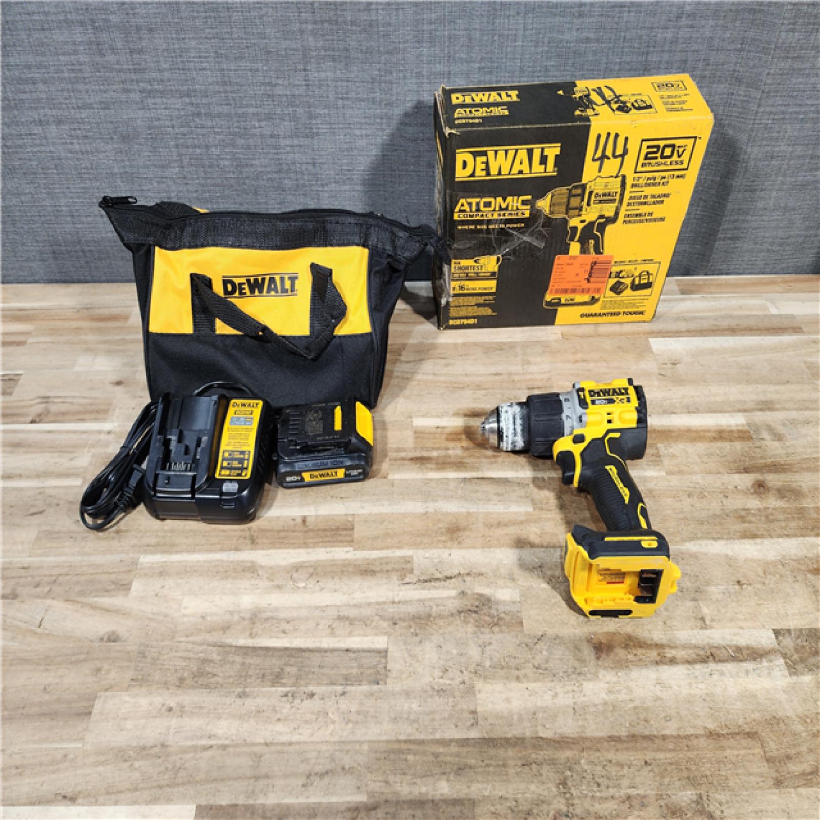 HOUSTON LOCATION - AS - IS DEWALT Atomic 20V Lithium-Ion Cordless Compact 1/2 in. Drill/Driver Kit