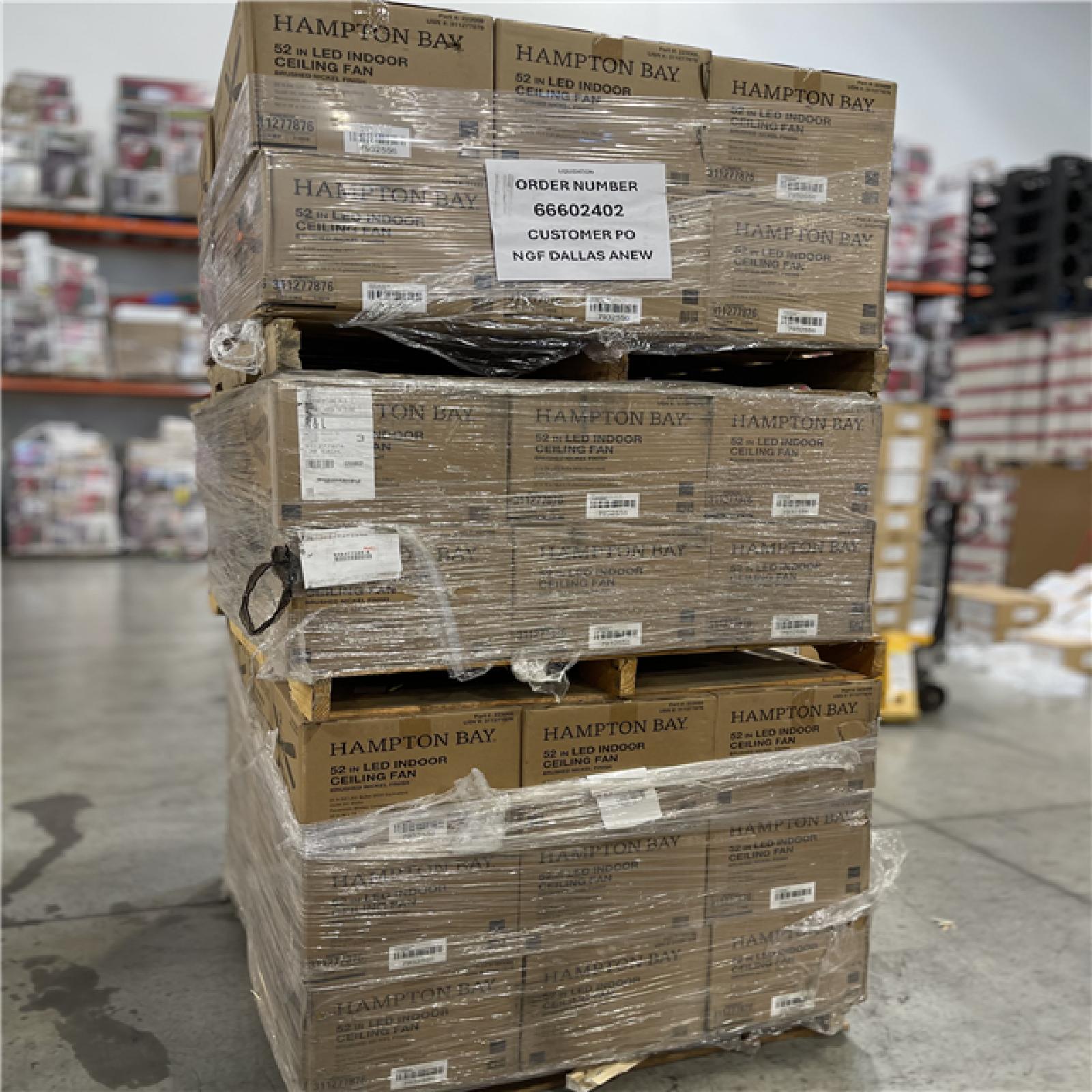 DALLAS LOCATION - HAMPTON BAY 52IN LED INDOOR CELLING FAN PALLET-(42 UNITS)
