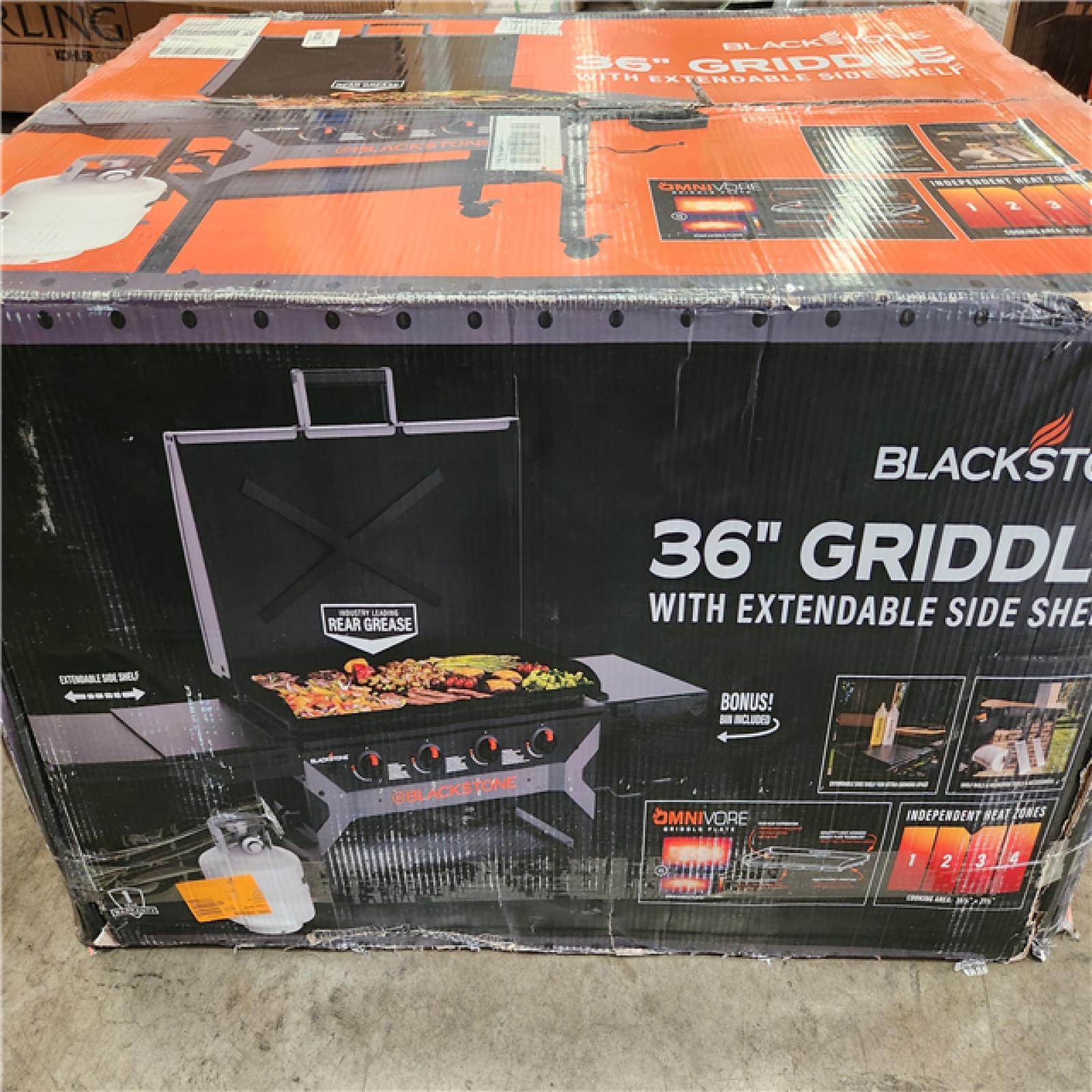 Phoenix AS-IS Blackstone 4-Burner Liquid Propane Outdoor Griddle with Hood in Black