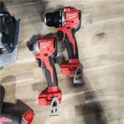 HOUSTON LOCATION - AS-IS Milwaukee M18 18-Volt Lithium-Ion Brushless Cordless Combo Kit (4-Tool) with 2-Batteries, 1-Charger and Tool Bag