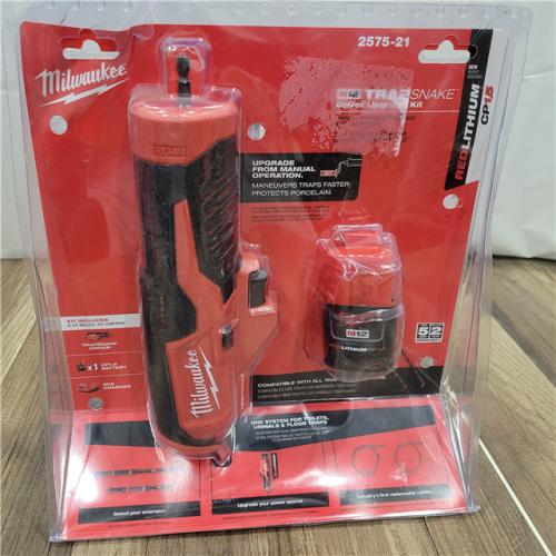 AS-IS Milwaukee  M12 Trap Snake 12V Lithium-Ion Cordless Toilet and Urinal Auger Power Driver W/ 1.5AH Battery and Charger
