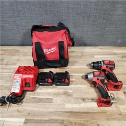 HOUSTON LOCATION - AS-IS Milwaukee  18V Lithium-Ion Cordless Drill Driver/Impact Driver Combo Kit