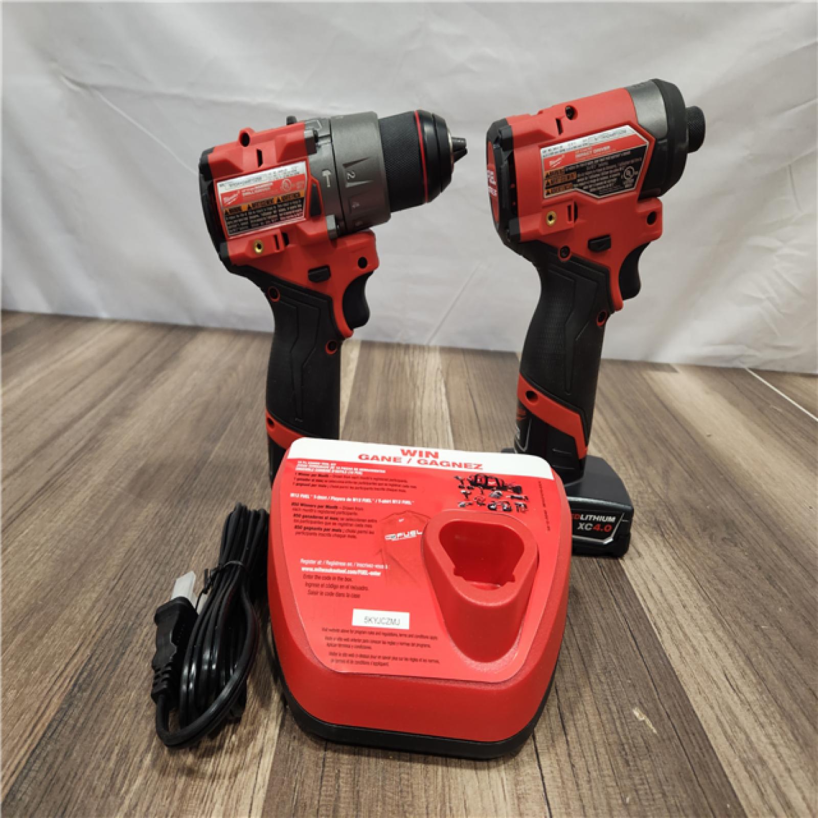 AS-IS- Milwaukee 12V Brushless Hammer Drill and Impact Driver Combo Kit