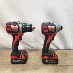 AS-IS- Milwaukee 18V Lithium-Ion Brushless Cordless Compact Drill/Impact Combo Kit