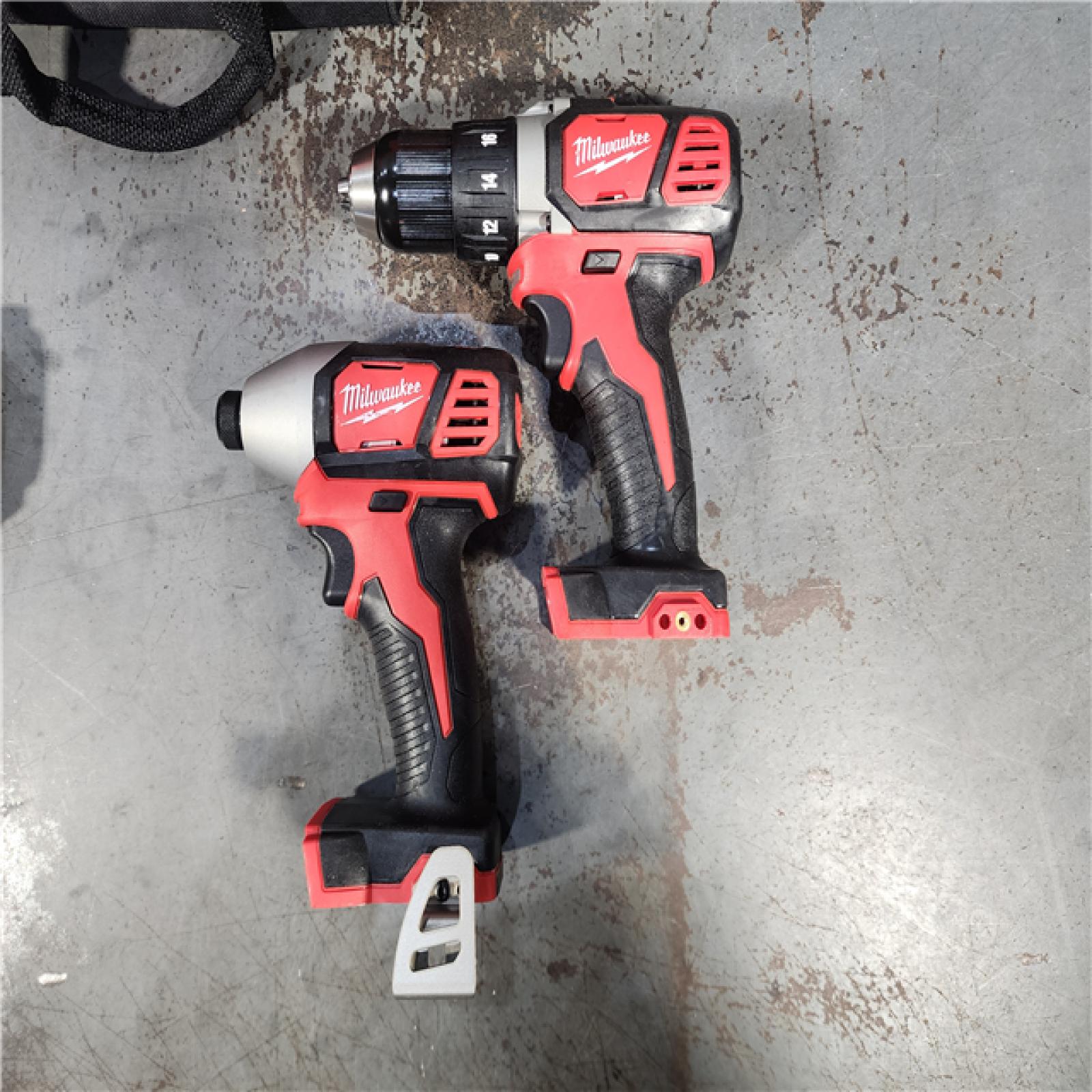 HOUSTON LOCATION - AS-IS Milwaukee M18 18V Cordless Brushed 2 Tool Drill/Driver and Impact Driver Kit
