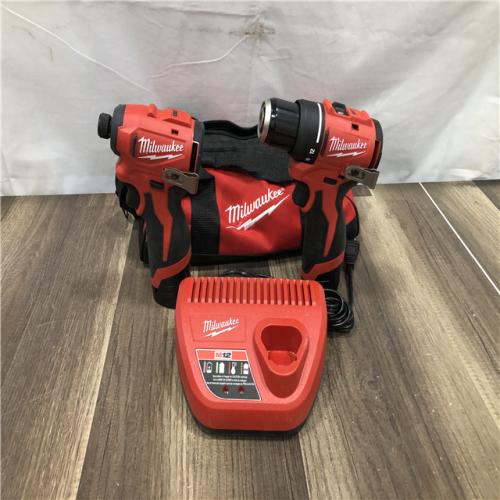 AS-IS Milwaukee 12-Volt Lithium-Ion Brushless Cordless Subcompact Drill and Impact Driver Combo Kit
